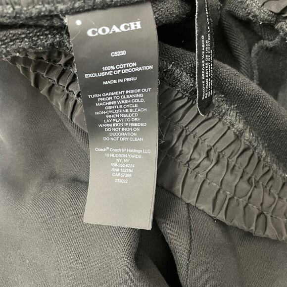 Coach Signature Sweat Shorts Mens XS Black Athleisure Lounge Logo *Altered/Crop - Picture 9 of 11